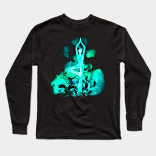 yoga turquoise inv Long Sleeve T-Shirt